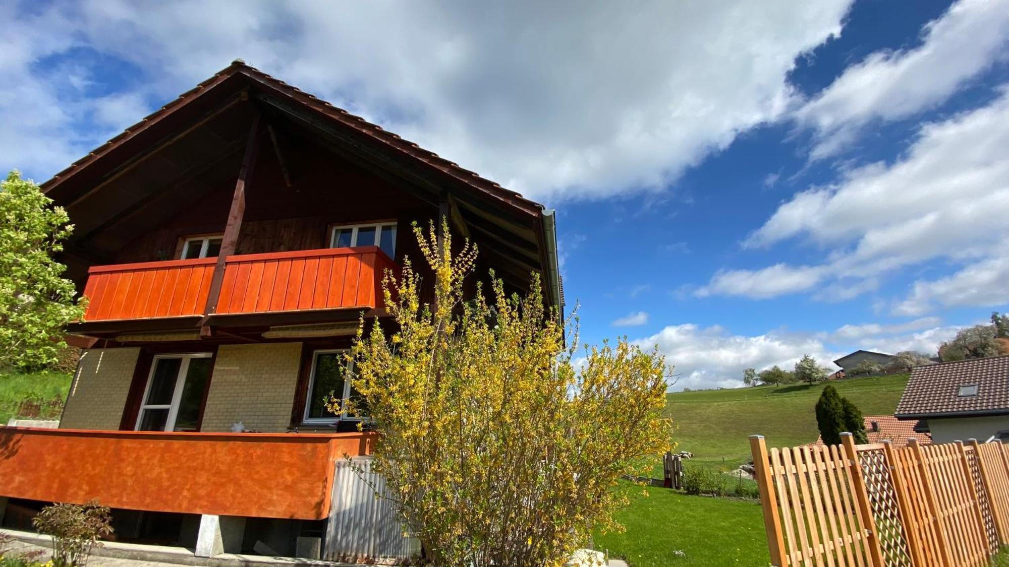 Naturnahe Familienwohnung Ruschegg Exterior foto
